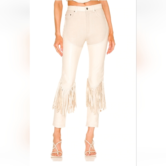 Understated Leather Pants - Understated Leather x REVOLVE Cowboy Chaps Pants in Cream Medium